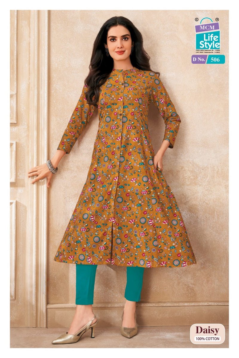 Daisy Vol 5 By Mcm Cotton Printed A Line Flair Kurtis 